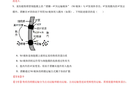 黄金卷01（解析版）-赢在高考&middot;黄金8卷备战2024年高考生物模拟卷（全国专用）_2024高考押题卷_92024赢在高考全系列_（通用版）2024《赢在高考&middot;黄金预测卷》（九科全）各八套
