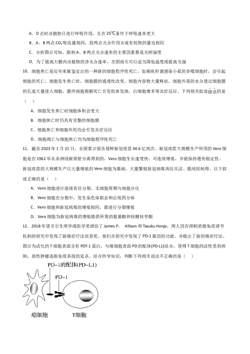 黄金卷01（考试版）-赢在高考&middot;黄金8卷备战2024年高考生物模拟卷（全国专用）_2024高考押题卷_92024赢在高考全系列_（通用版）2024《赢在高考&middot;黄金预测卷》（九科全）各八套