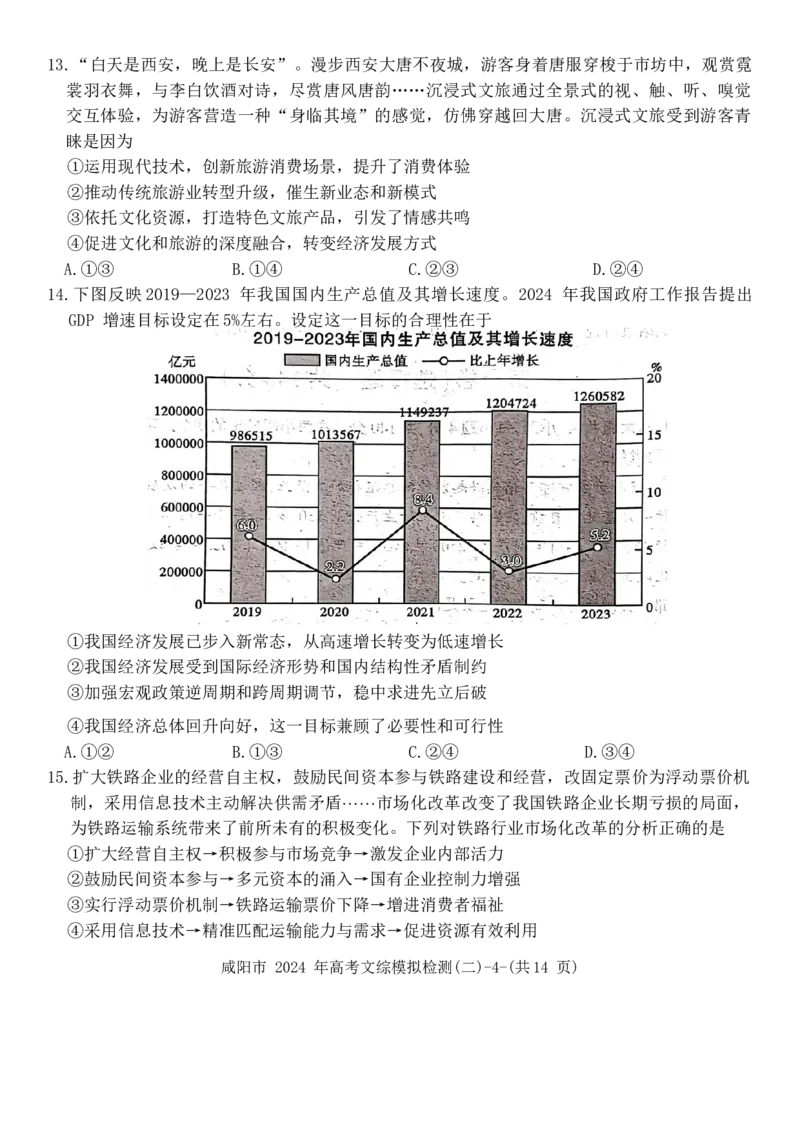 2024届陕西省咸阳市高三下学期模拟检测（二）文综试题_2024年3月_02按日期_25号_2024届陕西省咸阳市高三下学期高考模拟检测(二)_2024届陕西省咸阳市高三下学期模拟检测（二）文综试题