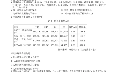 2024届湖南省新高考教学教研联盟高三下学期第一次联考历史试卷_2024年3月_013月合集_2024届湖南长郡十八校新高考教学教研联盟高三下学期第一次联考