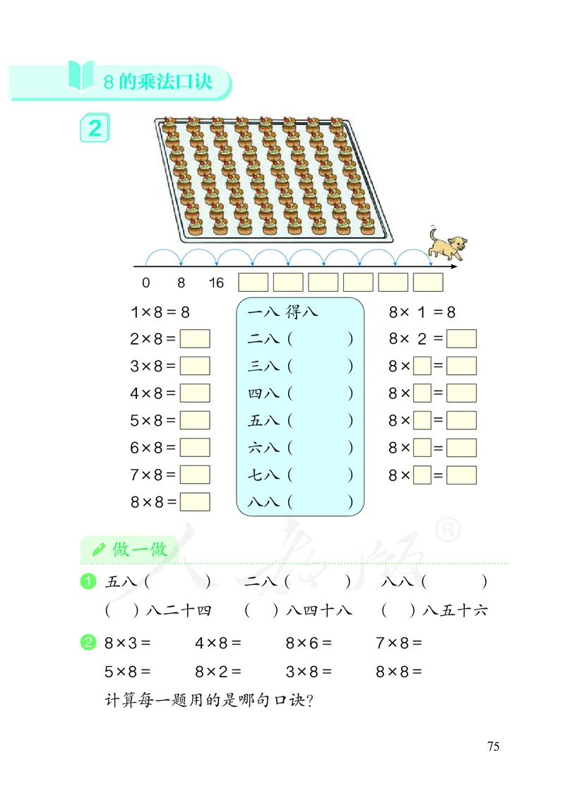 2022人教版二年级上册数学PDF电子课本_小学1-6年级全部试卷_数学_二年级_3-7-3、小学二年级数学上册_3-7-3-4、电子教材、课本