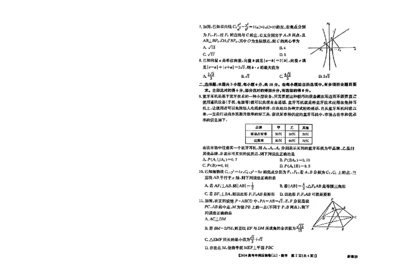 2024年全国高考冲刺压轴卷(三)数学新课标(1)_2024年4月_其他_2024年全国高考冲刺压轴卷(三)数学