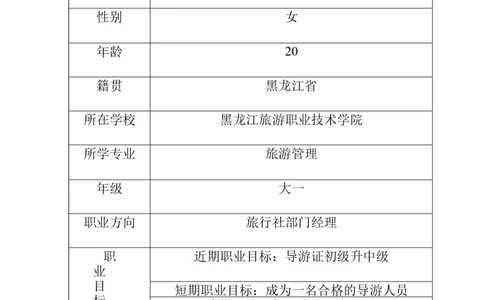 旅游职业生涯规划_E6-职业规划_49旅游管理专业