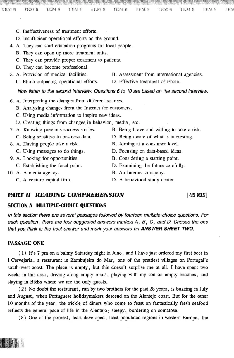 英语专业八级考试模拟试题集_2025专四专八真题及备考资料_2009-2024专八真题+备考资料_25专八预测押题卷_2025专八模拟试题集