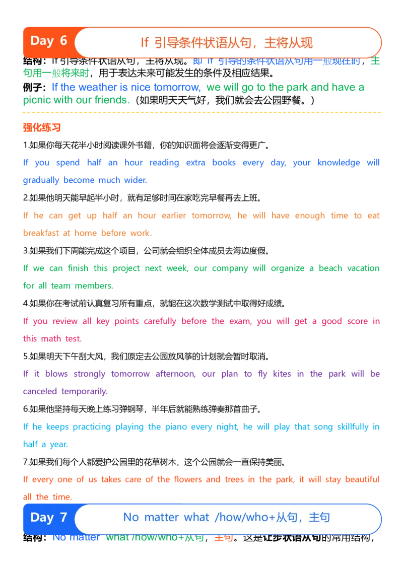 高中英语作文提分特训-21天高分句型仿写（参考答案）_123高中英语作文提分特训-21天高分句型仿写_word版