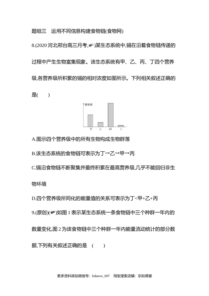 2022-2023学年生物人教版新教材选择性必修2课时素养练：第3章第3节　生态系统的物质循环_E015高中全科试卷_生物试题_选修2_2.同步练习_3.课时素养练（第三套）