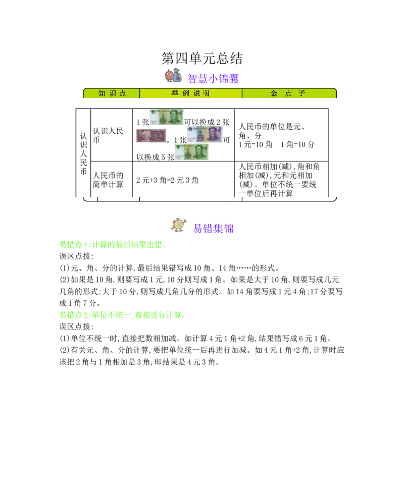 本册知识清单_一年级上下册资料_小学一年级学习资料-25年更新版_1-04、小学一年级数学下册_1-4-1、复习、知识点、归纳汇总_冀教版