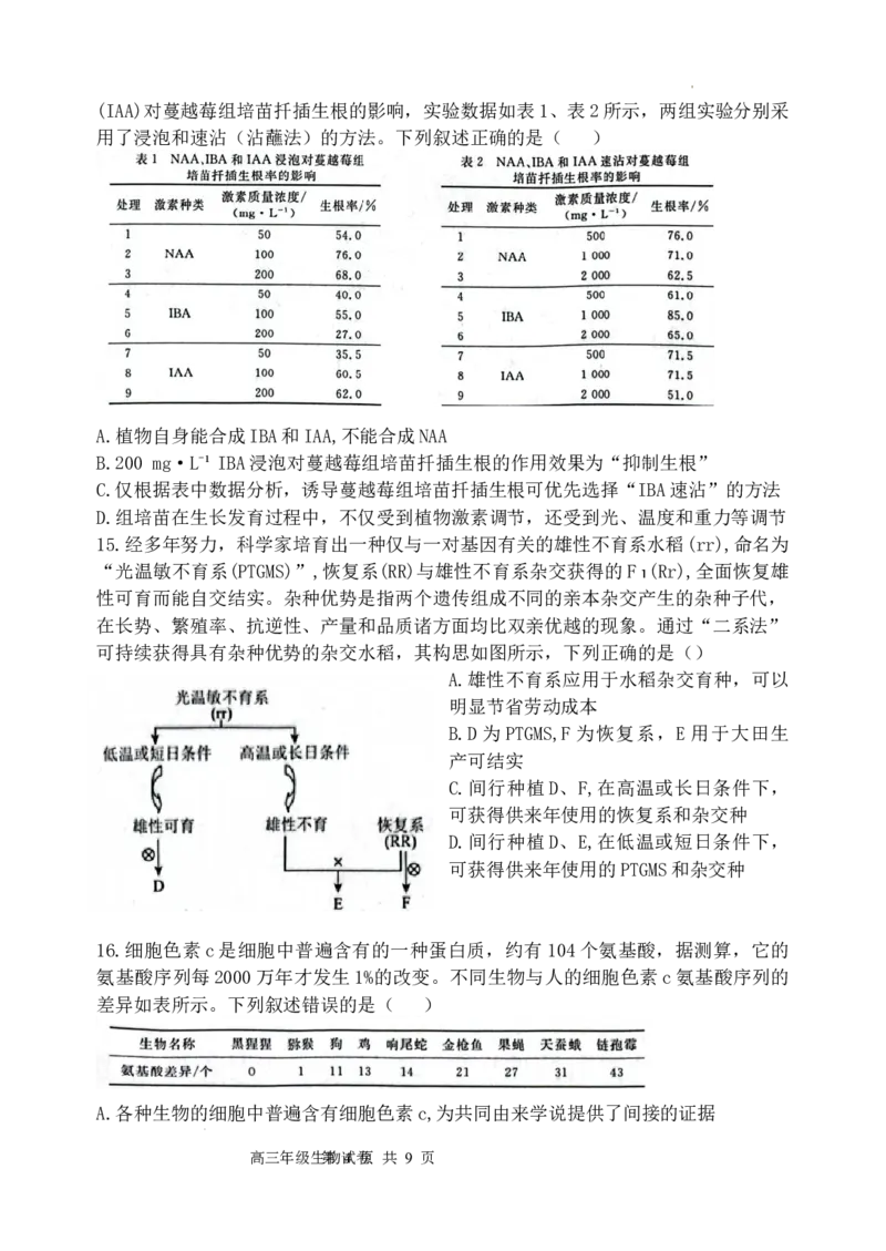 2024届百万金太阳生物试题HEB(1)_2024年5月_025月合集_2024届金太阳百万金太阳高三5月大联考（盾牌眼）