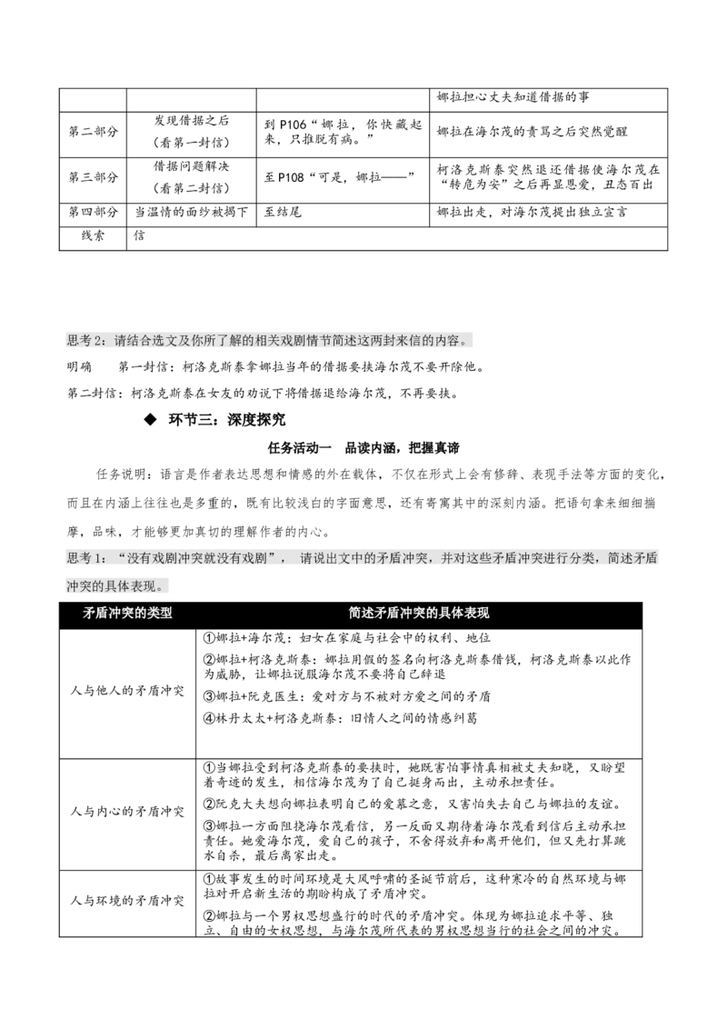 12+《玩偶之家（节选）》（教学设计）-上好课2022-2023学年高二语文选择性必修中册同步备课系列（统编版）_new_E015高中全科试卷_语文试题_选修中_4.新版高中语文试卷选择性必修中册