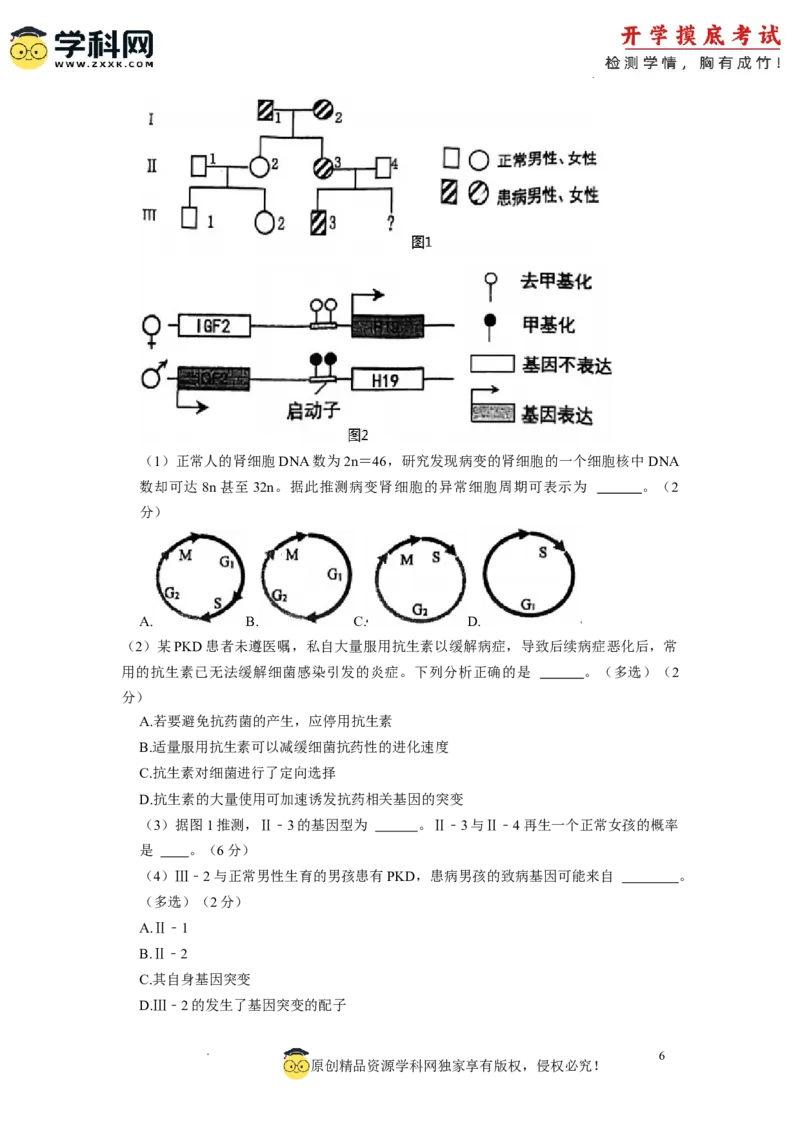 生物-2024届新高三开学摸底考试卷（上海专用）(解析版)_2024届新高三开学摸底考试卷_生物-2024届新高三开学摸底考试卷_生物-2024届新高三开学摸底考试卷（上海专用）_39583883