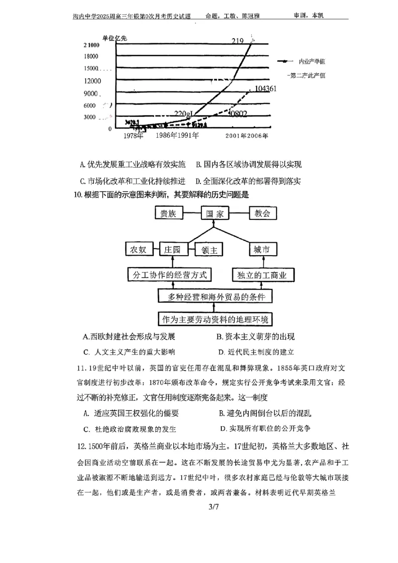 海南中学2025届高三年级第0次月考历史试题+答案(1)_8月_240818海南省海口市琼山区海南中学2024-2025学年高三上学期开学考试