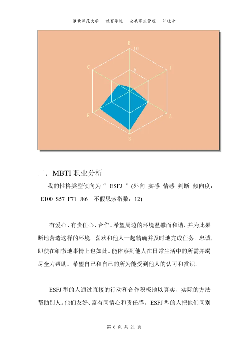 汪晓玢的职业生涯规划书_E6-职业规划_42人力资源专业