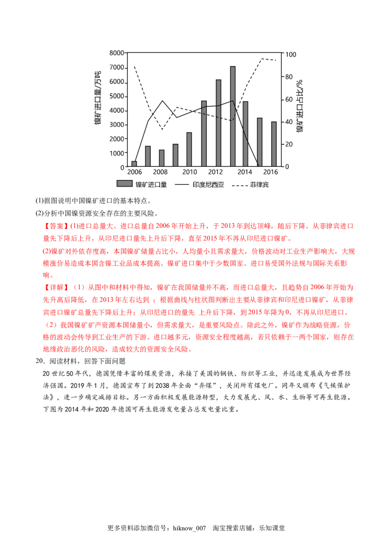 2.1资源安全对国家安全的影响-2022-2023学年高二地理课后培优分级练（人教版2019选择性必修3）（解析版）_E015高中全科试卷_地理试题_选修3_2.同步练习_课后培优练2023年（第一套）