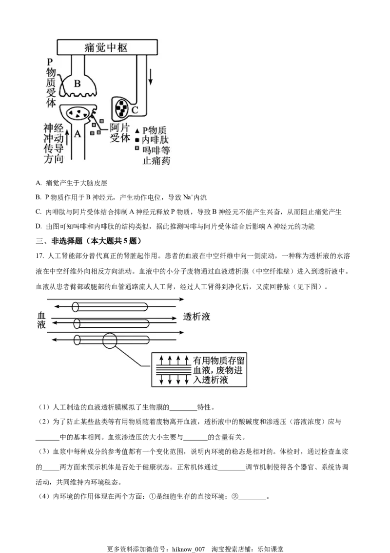 2022-2023学年高二上学期期中生物试题（原卷版）_E015高中全科试卷_生物试题_选修1_3.期中测试_2022-2023学年高二上学期期中生物试题