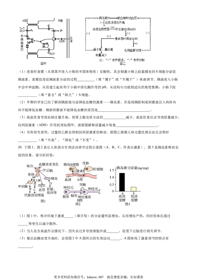 2022-2023学年高二上学期期中生物试题（原卷版）_E015高中全科试卷_生物试题_选修1_3.期中测试_2022-2023学年高二上学期期中生物试题