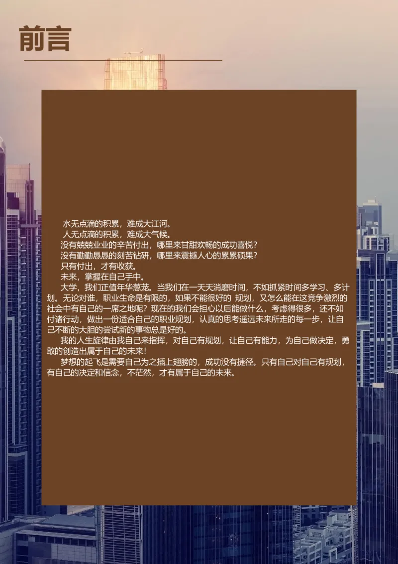 职业规划范本(06)_E6-职业规划_01精选word模板（推荐使用，修改后可用）