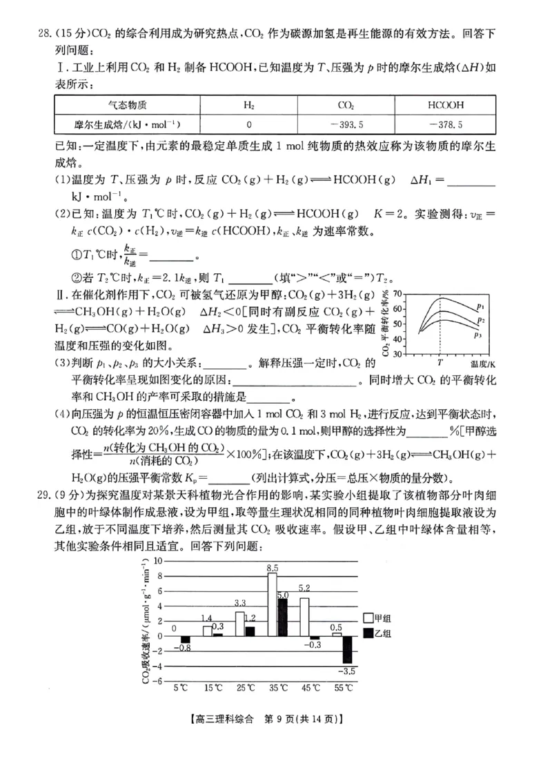 2024届陕西省榆林市高三下学期第二次模拟检测理科综合试题+(1)_2024年3月_013月合集_2024届陕西省榆林市高三第二次模拟考试