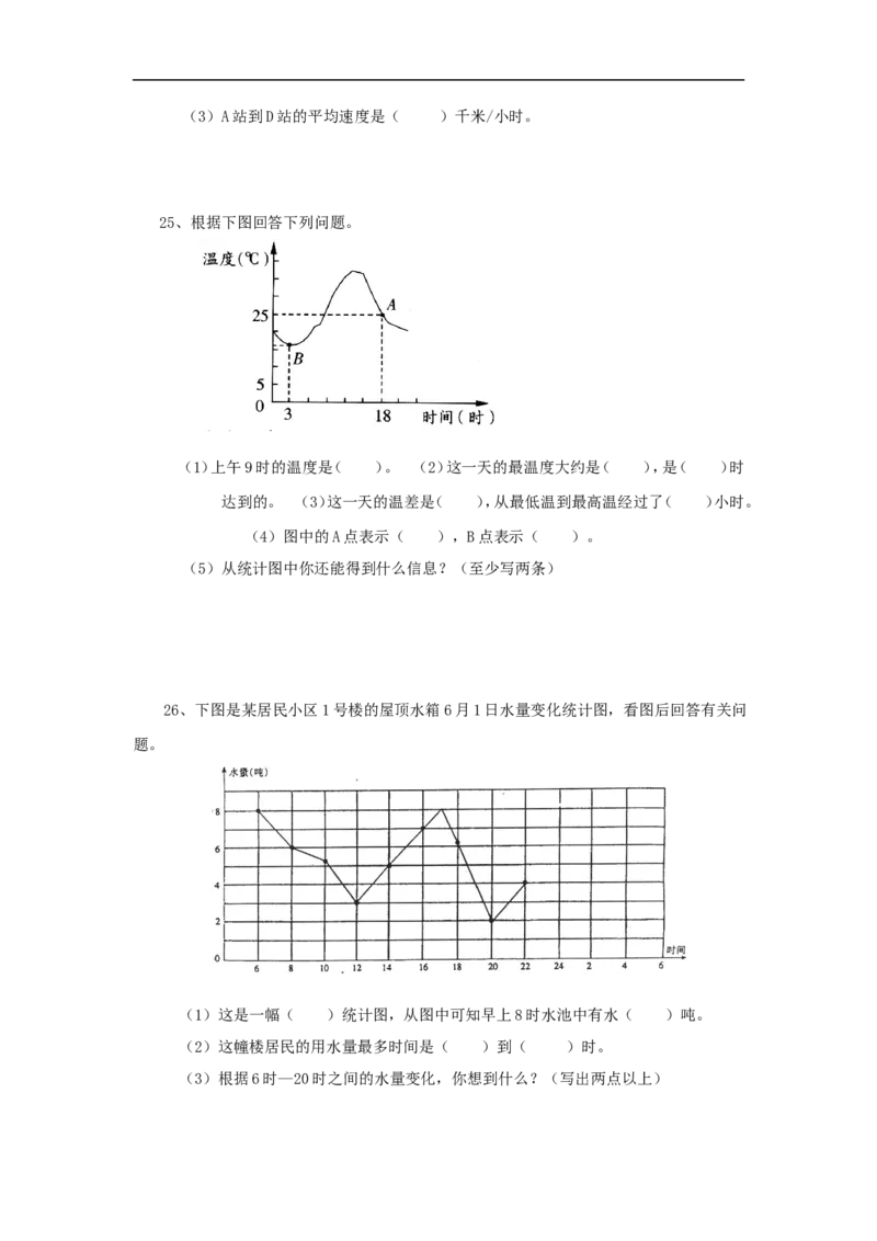 2022：北师大版小学数学6年级下册专项练习---统计图表_小学1-6年级全部试卷_数学_六年级_3-11-4、小学六年级数学下册_3-11-4-2、练习题、作业、试题、试卷_北师大版_专项练习