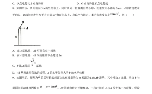 2024届湖南省岳阳市高三下学期教学质量监测（二模）物理试卷(无答案)_2024年3月_013月合集_2024届湖南省岳阳市高三下学期第二次教学质量监测（岳阳二模）