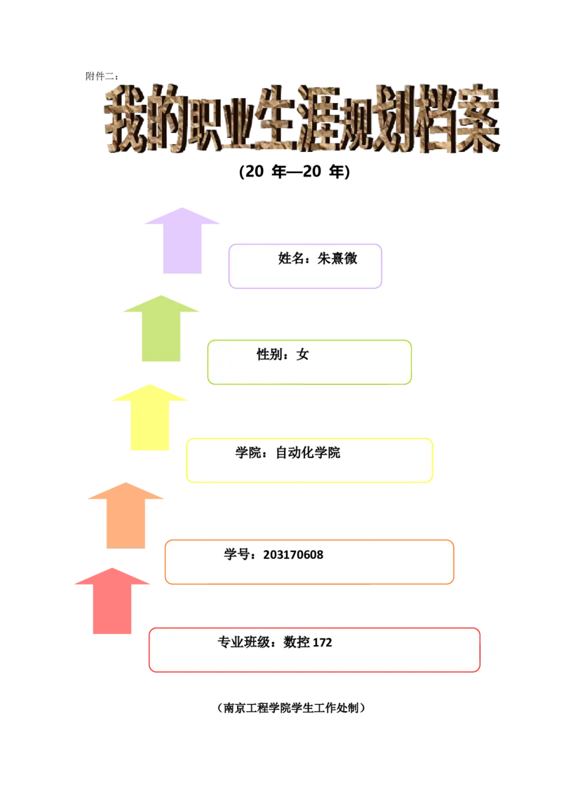职业生涯规划书参考模板_E6-职业规划_97数控专业