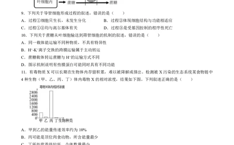 2024届浙江省绍兴市高三下学期4月适应性考试（二模）生物试卷(1)_2024年5月_025月合集_2024届浙江省绍兴市高三下学期4月适应性考试（二模）