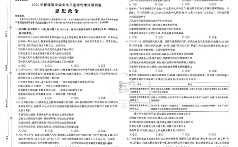 预测卷_政治_2024高考押题卷_52024金太阳全系列_（新高考版）jty临考预测押题密卷_金太阳卷霸临考预测卷