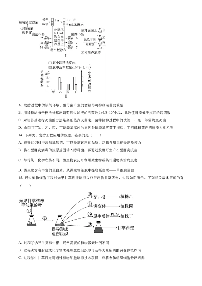 福建省三明市第一中学2023-2024学年高二下学期第二次月考生物试题（含答案）_6月_2406302024福建省三明市第一中学高二下学期第二次月考