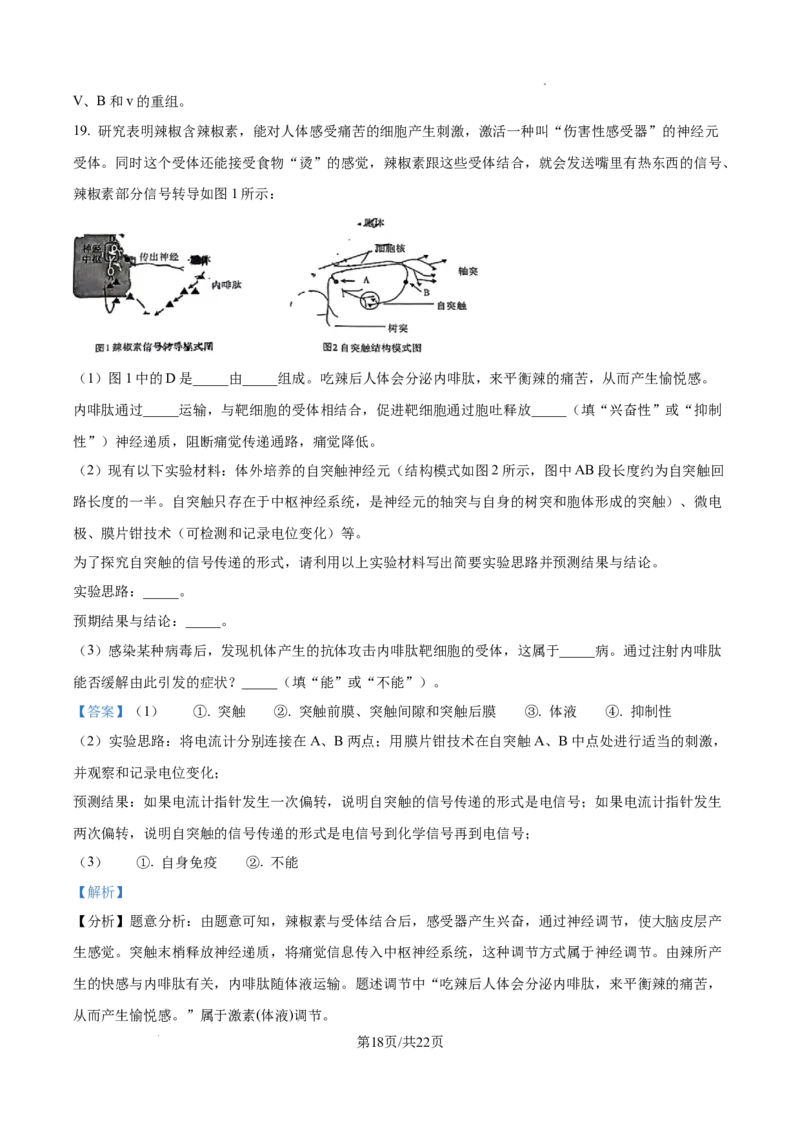 生物试卷（解析版）_8月_240822湖南省湖南天壹名校联盟2025届高三8月入学联考考试_湖南省湖南天壹名校联盟2025届高三8月入学联考考试生物