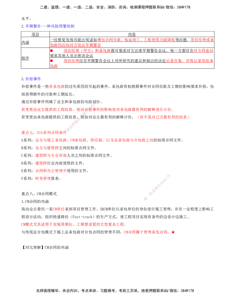 14-第九章-第一节-FIDIC施工合同条件-第四节-AIA系列合同及CM和IPD合同模式_监理工程师_2025监理工程师_2025年监理工程师SVIP_2025年监理合同管理SVIP_讲义