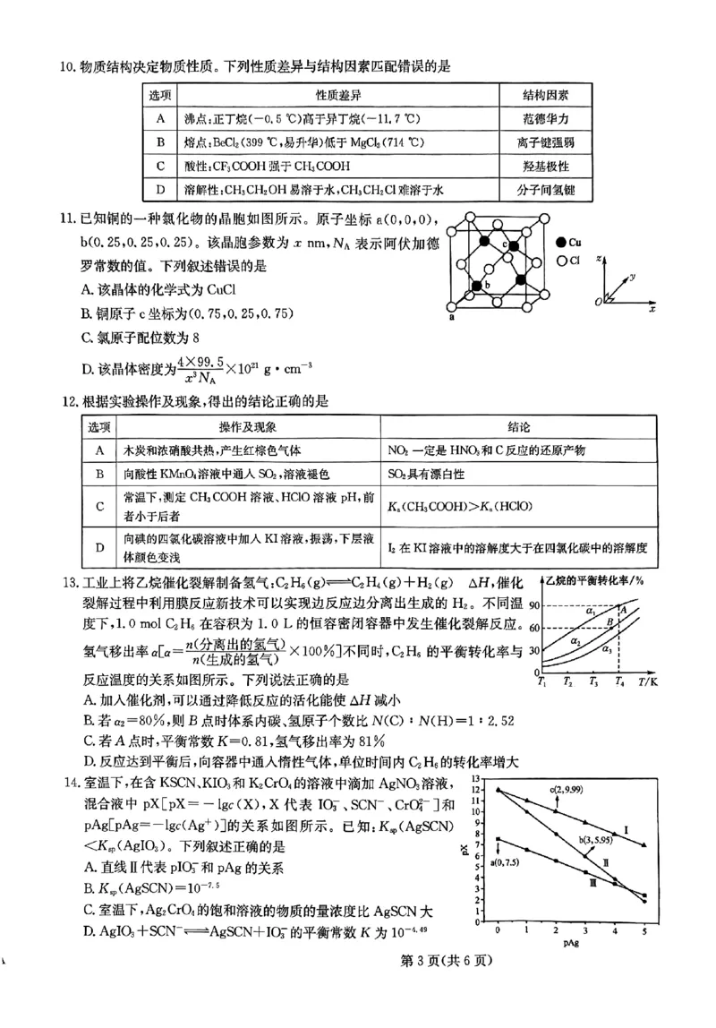 化学1_2024年5月_01按日期_8号_2024届河北省普通高中学业水平选择性考试_2024届河北省普通高中学业水平选择性考试化学试题