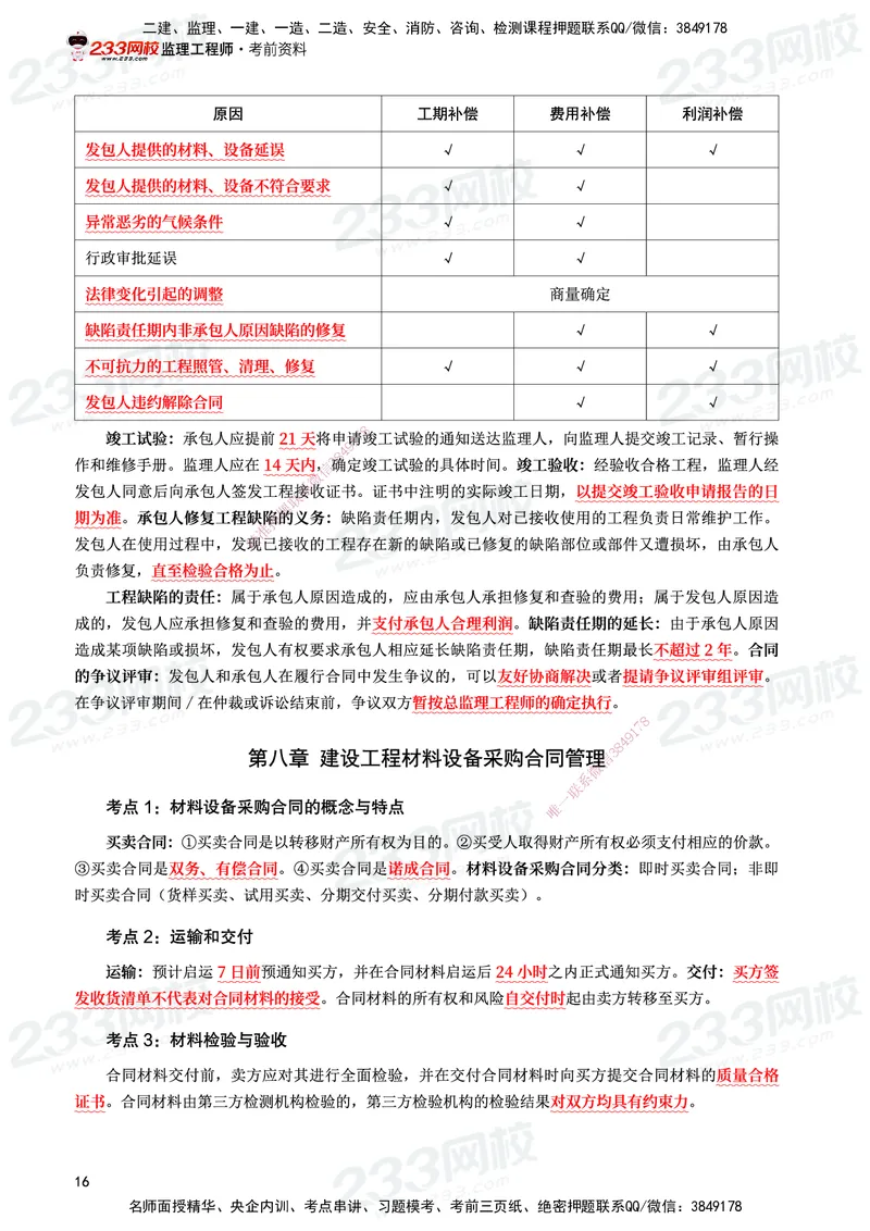 233-监理合同-考前10页纸_监理工程师_2025监理工程师_2025年监理工程师SVIP_2025年监理合同管理SVIP_05-考前密训✿央企特训✿机构普押_32-合同《考前10页纸+十大必考点》233