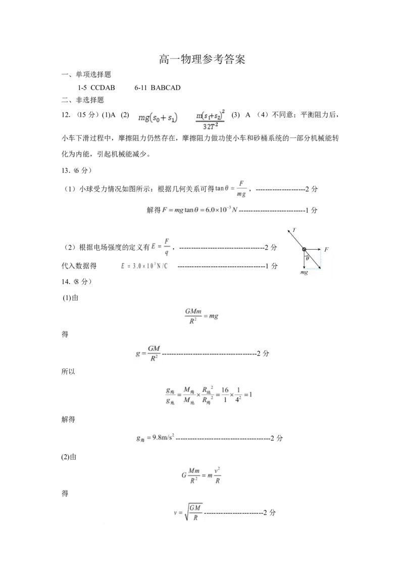 江苏省宿迁市泗阳县2024-2025学年高一下学期期中考试物理PDF版含答案_2024-2025高一（7-7月题库）_2025年6月7.10新增_0609江苏省宿迁市泗阳县2024-2025学年高一下学期期中考试
