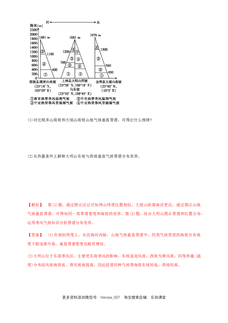 新教材精创5.2自然环境的地域差异性（同步练习）解析版-人教版高中地理选择性必修1_E015高中全科试卷_地理试题_选修1_2.同步练习_同步练习-第2套
