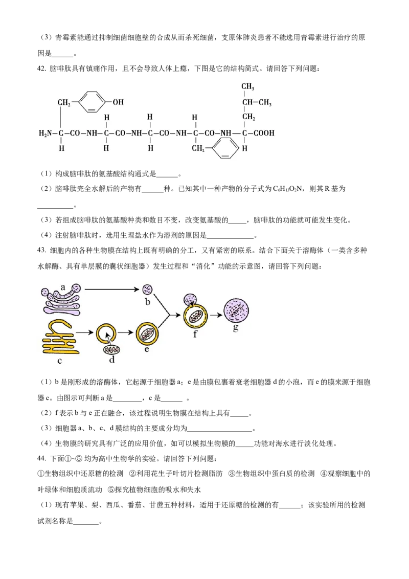 江苏省无锡市江阴市六校2024-2025学年高一上学期11月期中联考试题生物Word版含解析_2024-2025高一（7-7月题库）_2024年11月试卷