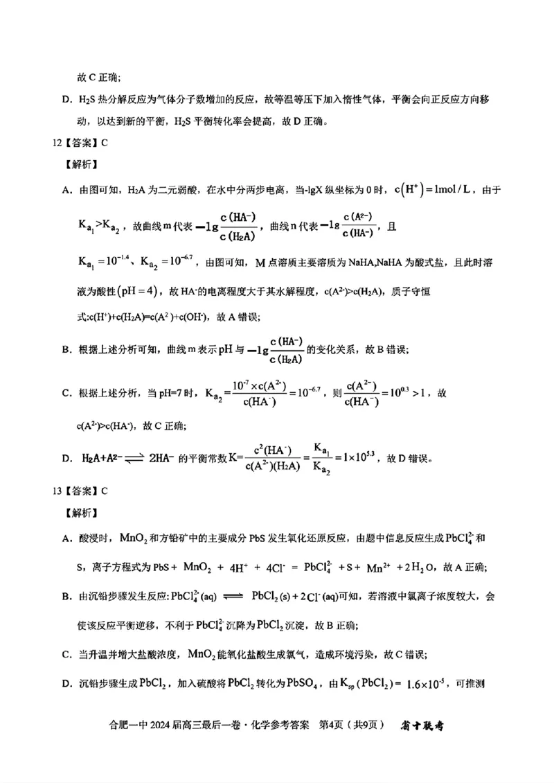 去手写_合肥一中2024届高三最后一卷(1)(1)_2024年5月_01按日期_28号_2024届安徽省合肥一中高三下学期最后一卷（三模）_2024届安徽省合肥一中高三下学期最后一卷（三模）化学