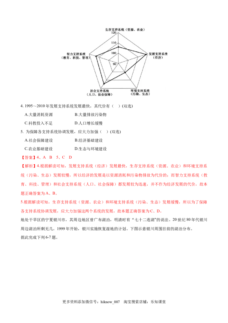 新教材精创5.2走向人地协调-可持续发展同步训练（1）解析版_E015高中全科试卷_地理试题_必修2_2.同步练习_同步练习（第二套）