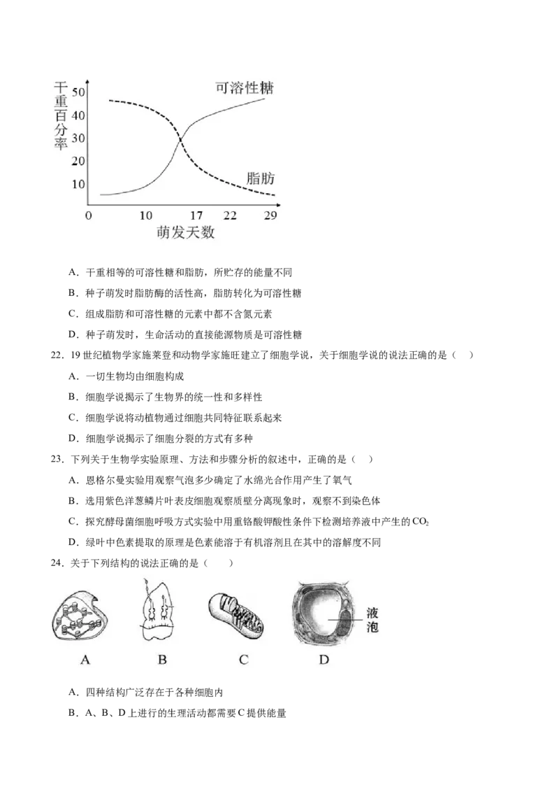 内蒙古自治区鄂尔多斯市第一中学2025-2026学年高一上学期12月月考生物试卷（含答案）_2024-2025高一（7-7月题库）_2026年1月高一