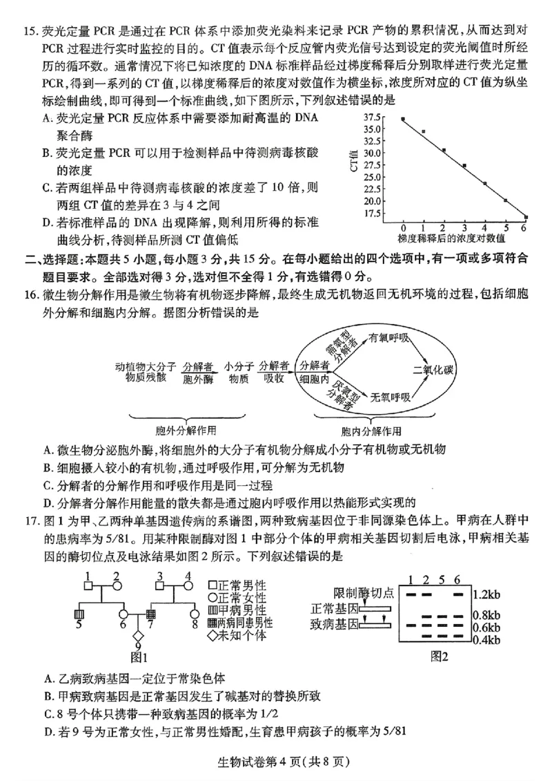 东北三省三校二模-生物+(1)_2024年4月_024月合集_2024届东北三省三校高三第二次联合模拟考试
