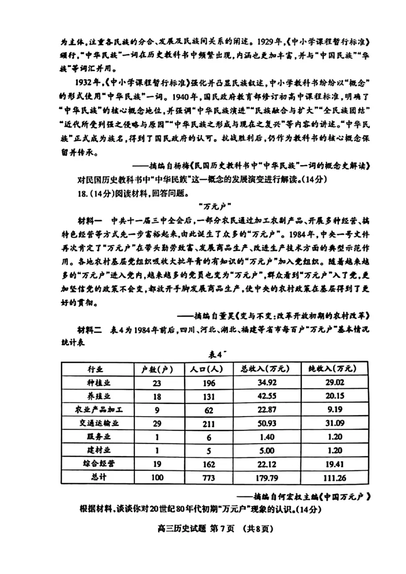 历史试题_2024年5月_01按日期_1号_2024届山东省泰安市高三4月二轮检测_2024届山东省泰安市高三4月二轮检测历史