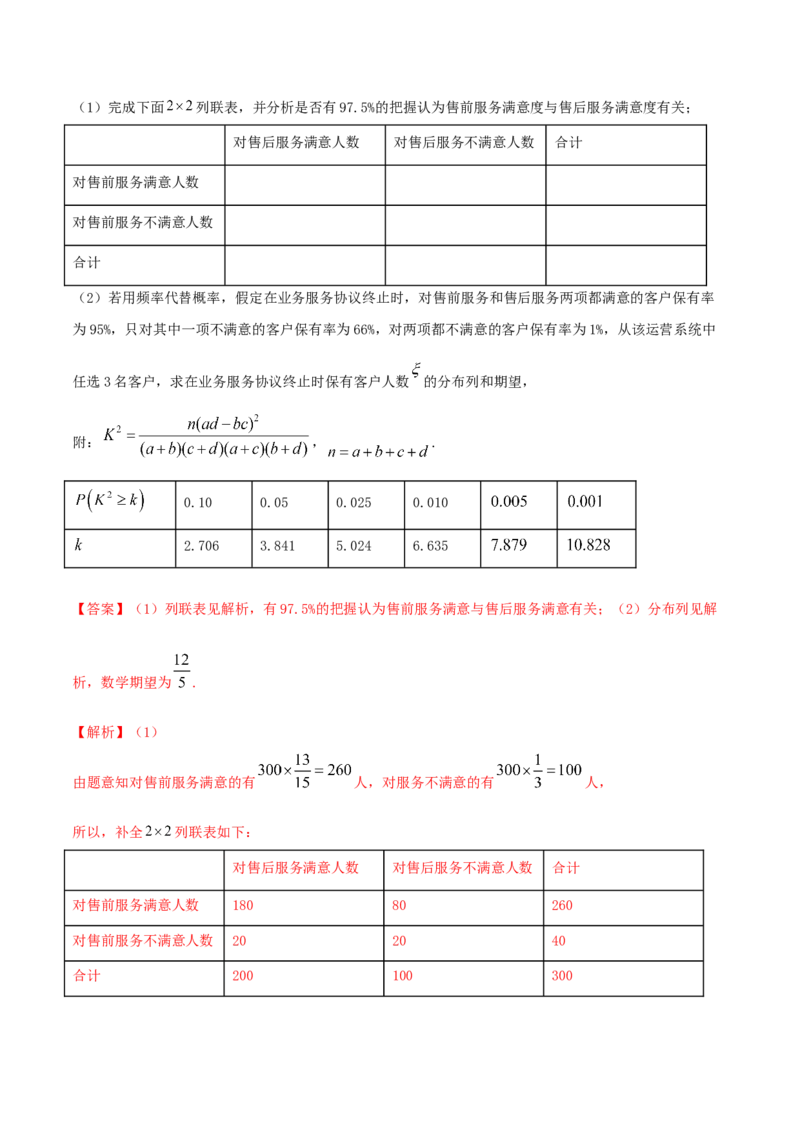 8.3分类变量与列联表（精练）（解析版）_E015高中全科试卷_数学试题_选修3_02.同步练习_同步练习-举一反三（第三套）