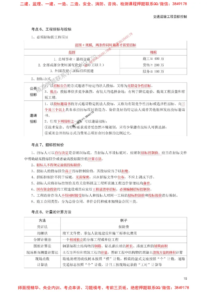 2025年监理工程师考试《目标与控制(交通)》考前30页纸_监理工程师_2025监理工程师_2025年监理工程师SVIP_2025年监理交通控制SVIP_05-考前密训✿央企特训✿机构普押