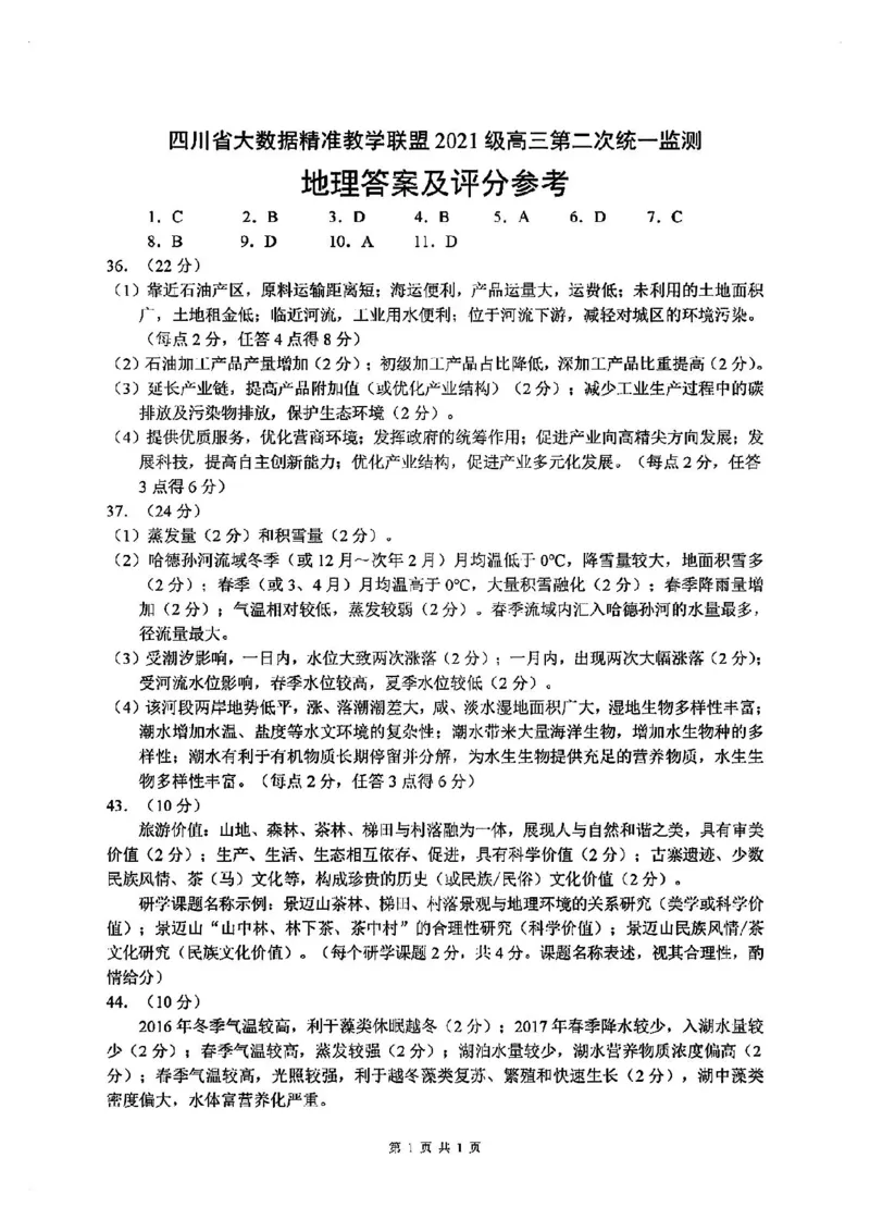 全国甲卷四川省大数据精准教学联盟2021级(2024届)高三年级第二次统一监测(大数据二统)(5.17-5.18)文科综合试题能力测试试题答案_2024年5月_01按日期_20号