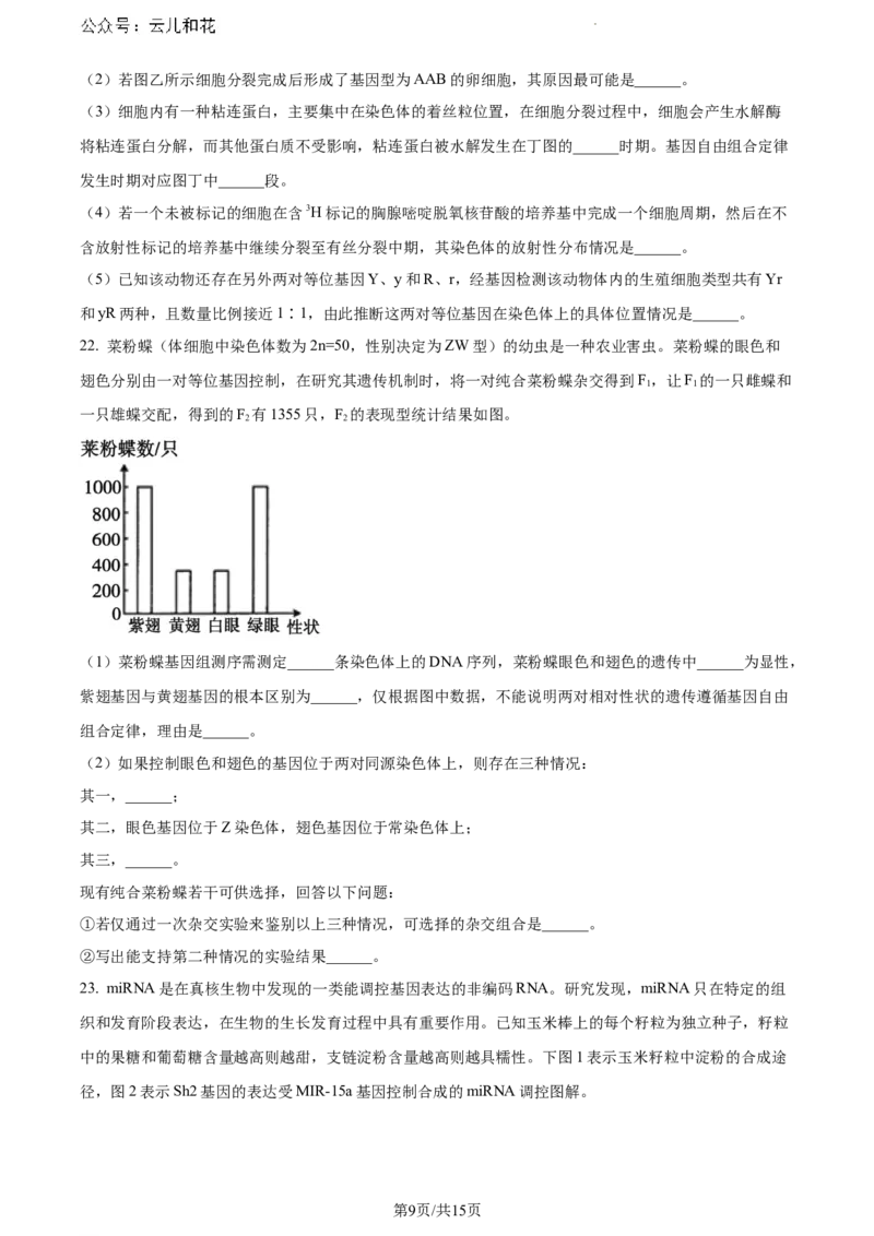 山东省泰安市2023-2024学年高一下学期7月期末考试生物试题_2024-2025高一（7-7月题库）_2024年8月试卷_0804山东省泰安市2023-2024学年高一下学期期末考试