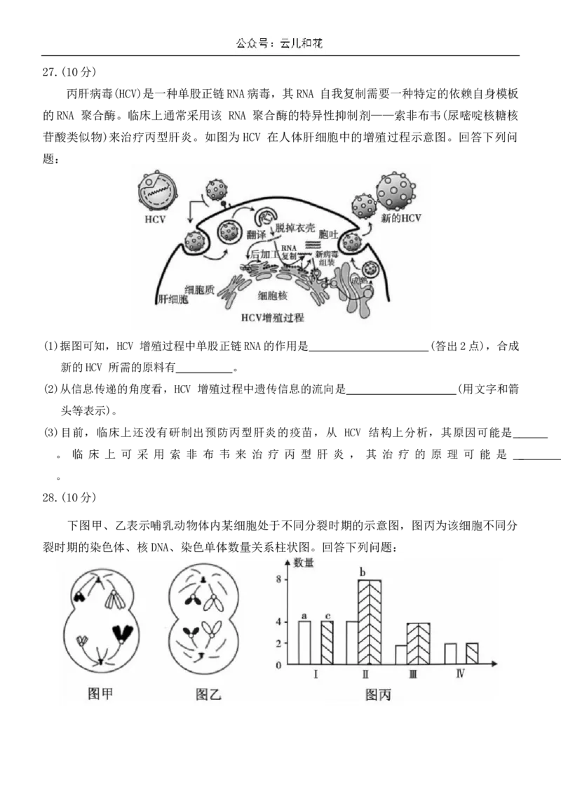 四川省内江市2023-2024学年高一下学期期末考试生物试题_2024-2025高一（7-7月题库）_2024年8月试卷_0824四川省内江市2023-2024学年高一下学期期末考试