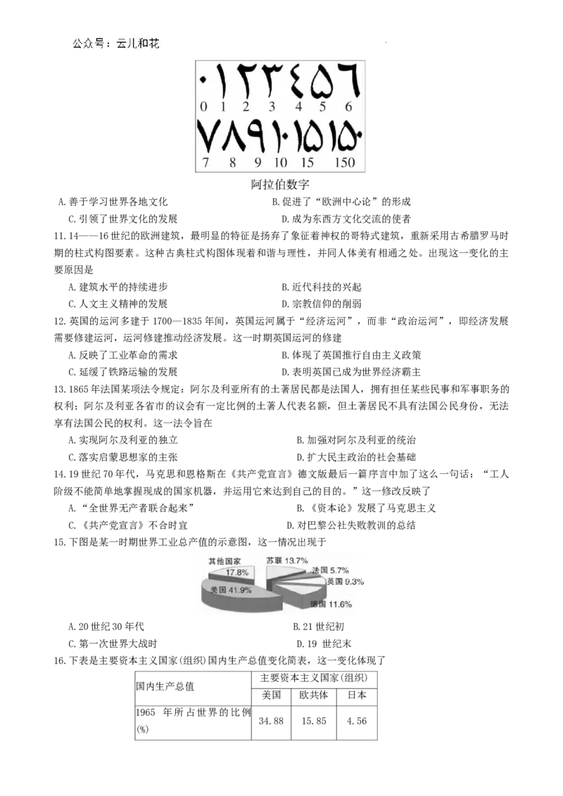 广西壮族自治区南宁市2023-2024学年高一下学期期末考调研测试历史试卷_2024-2025高一（7-7月题库）_2024年8月试卷_0813广西南宁市2023-2024学年高一下学期期末考试