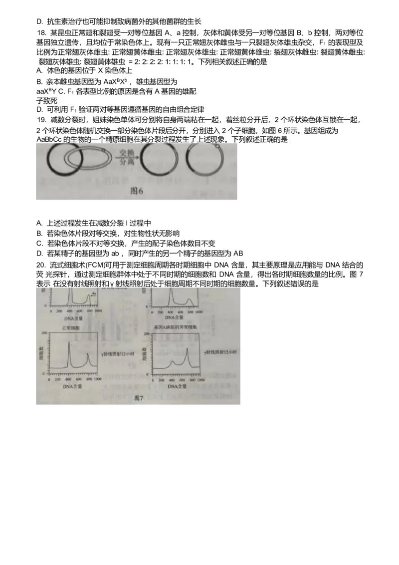 广东省韶关市2024-2025学年高一下学期期末教学质量检测生物试卷（含答案）_2024-2025高一（7-7月题库）_2025年7月_250705广东省韶关市2024-2025学年高一下学期期末考试