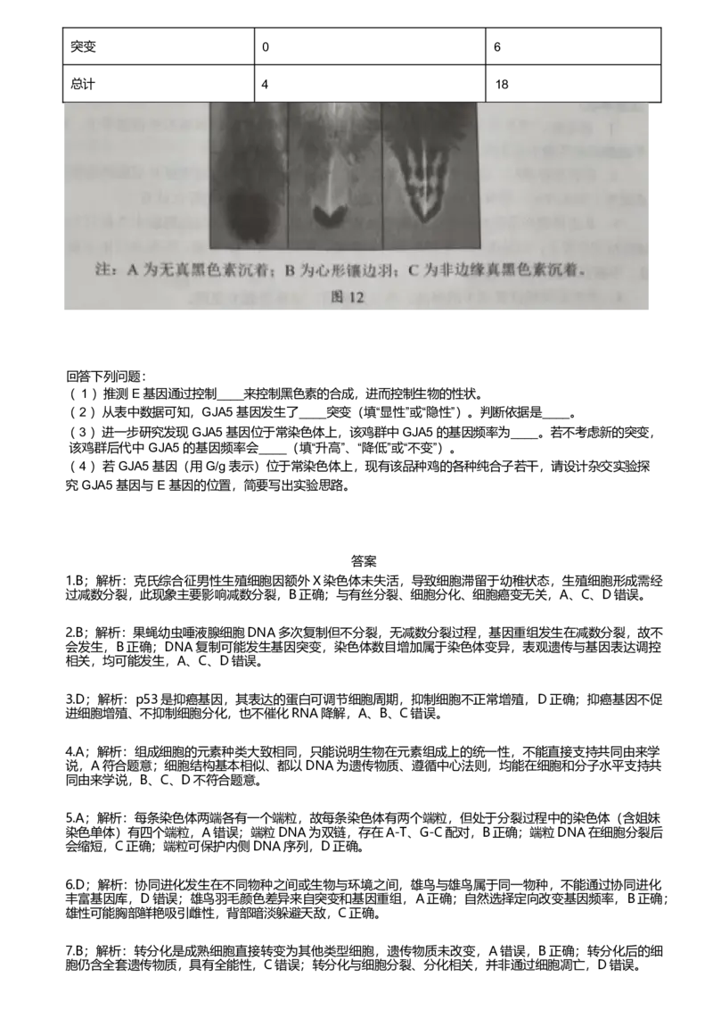 广东省韶关市2024-2025学年高一下学期期末教学质量检测生物试卷（含答案）_2024-2025高一（7-7月题库）_2025年7月_250705广东省韶关市2024-2025学年高一下学期期末考试