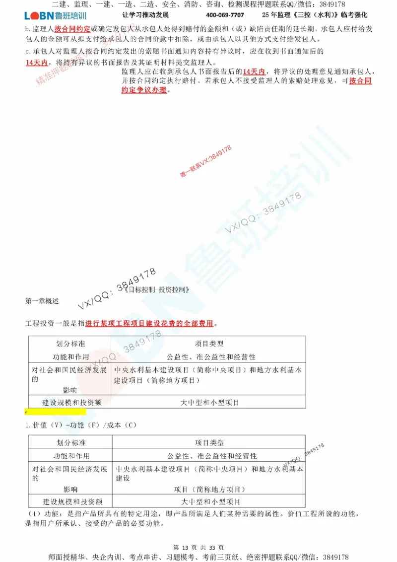 2025年监理《目标控制（水利）》LB-万元临考强化_监理工程师_2025监理工程师_2025年监理工程师SVIP_2025年监理水利控制SVIP_05-考前密训✿央企特训✿机构普押