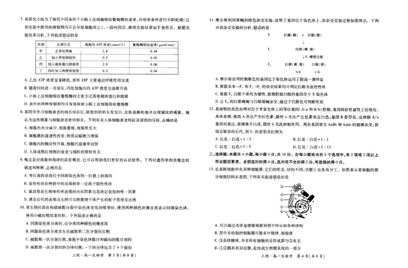 江西省上饶市六校2024-2025学年高一下学期第一次联合考试（5月）生物试卷（图片版，含解析）_2024-2025高一（7-7月题库）_2025年6月7.10新增