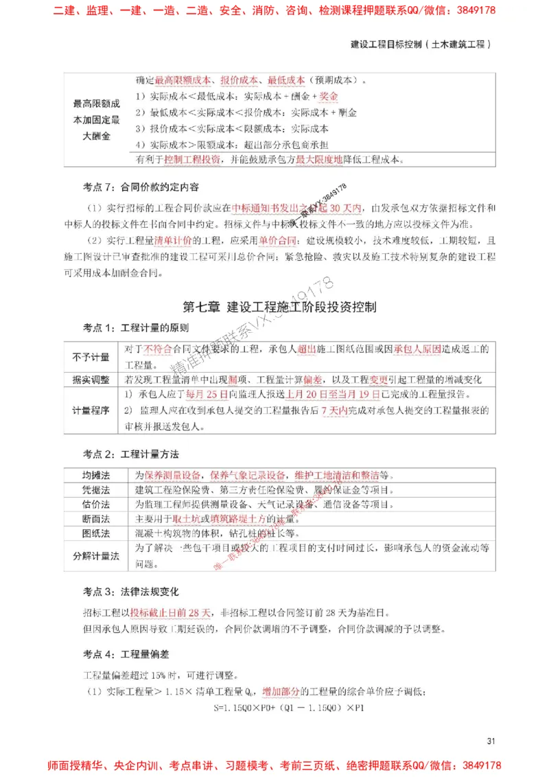 2025年监理工程师考试《目标与控制(土建)》考前30页纸_监理工程师_2025监理工程师_2025年监理工程师SVIP_2025年监理土建控制SVIP_05-考前密训✿央企特训✿机构普押
